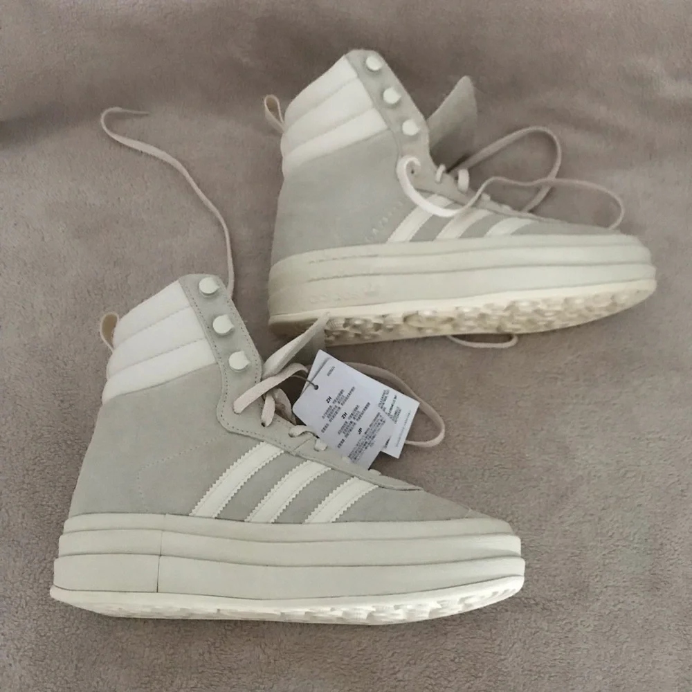 Women’s 5 ADIDAS Gazelle Wonder White High Top Lace Up Platform Sneaker Boot NWT - Picture 10 of 16